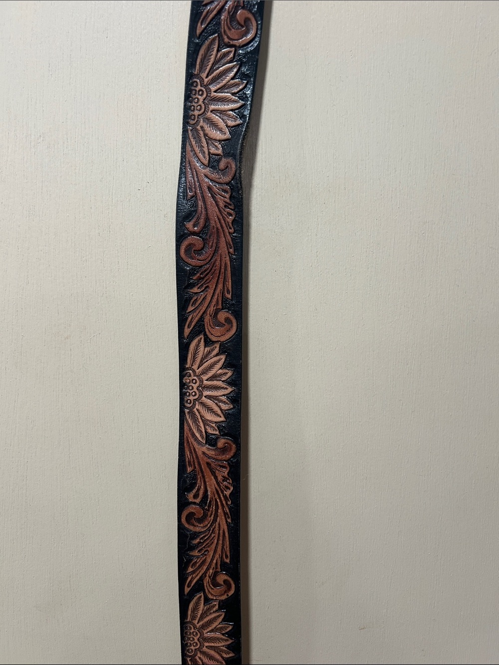 Tony Lama Tan Leather Belt with Branded Stamp - Picture 3 of 6
